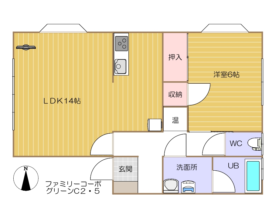 C2/C5号室(間取り)